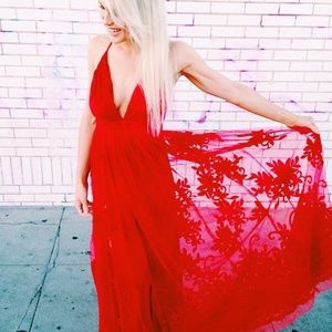 Red formal dress